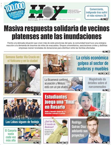 Periódico Diario Hoy  Argentina . Periódicos de Argentina ...