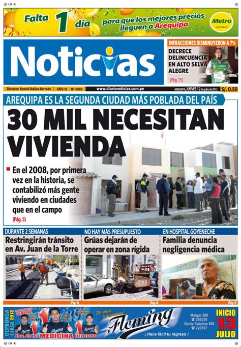 Periódico Diario Noticias  Perú . Periódicos de Perú ...