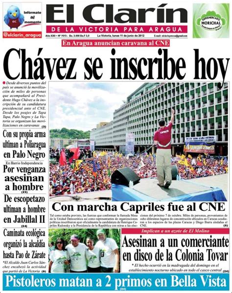 Periódico El Clarín de la Victoria para Aragua  Venezuela ...