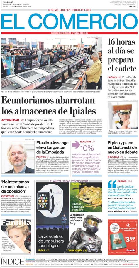 Periódico El Comercio  Ecuador . Periódicos de Ecuador ...