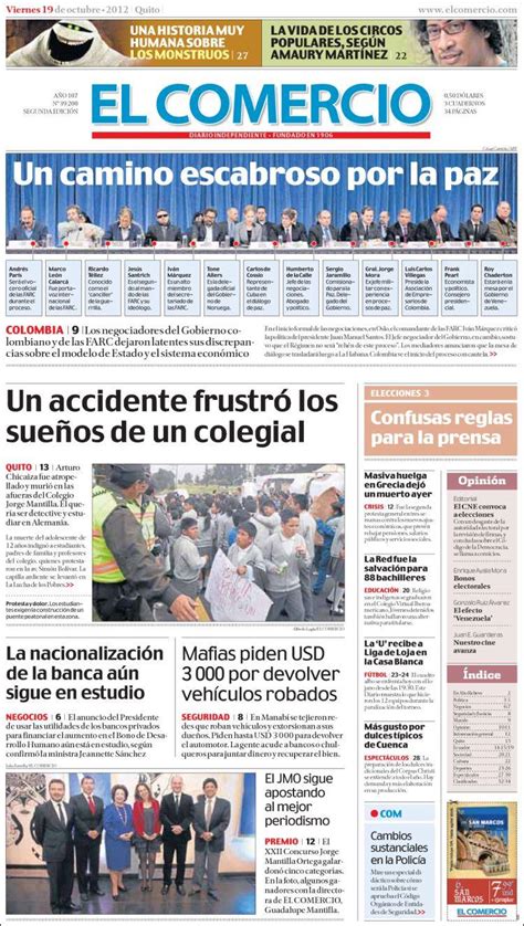 Periódico El Comercio  Ecuador . Periódicos de Ecuador ...