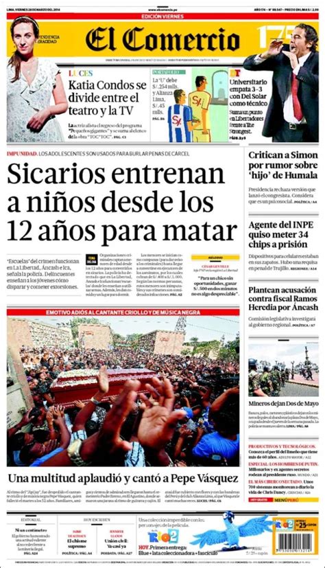 Periódico El Comercio  Perú . Periódicos de Perú. Edición ...