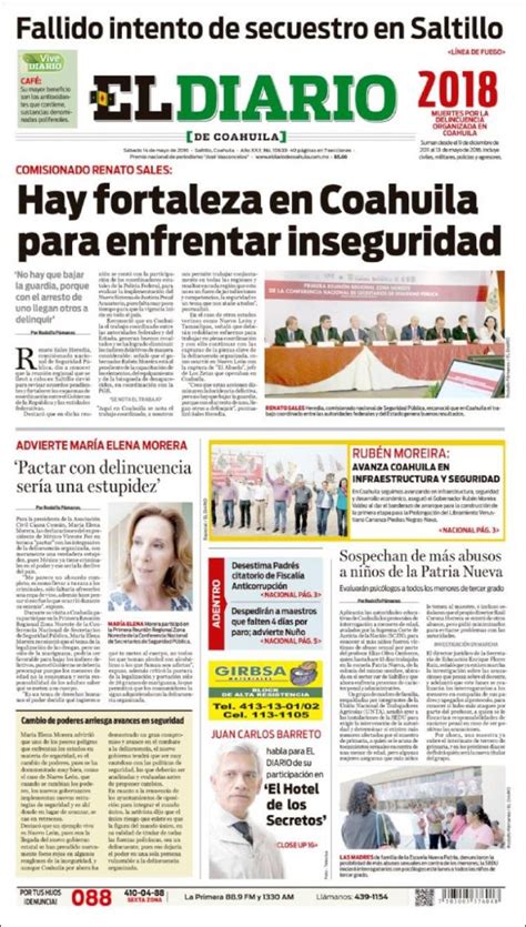 Periódico El Diario de Coahuila  México . Periódicos de ...