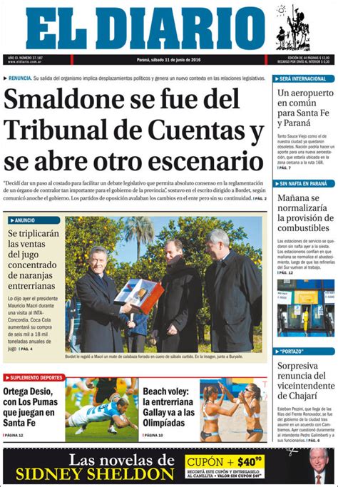 Periódico El Diario de Paraná  Argentina . Periódicos de ...