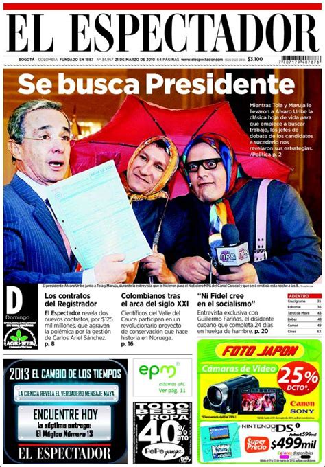 Periódico El Espectador  Colombia . Periódicos de Colombia ...