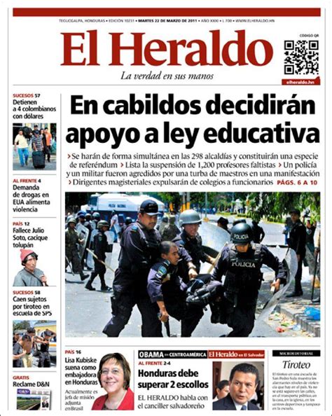 Periódico El Heraldo  Honduras . Periódicos de Honduras ...