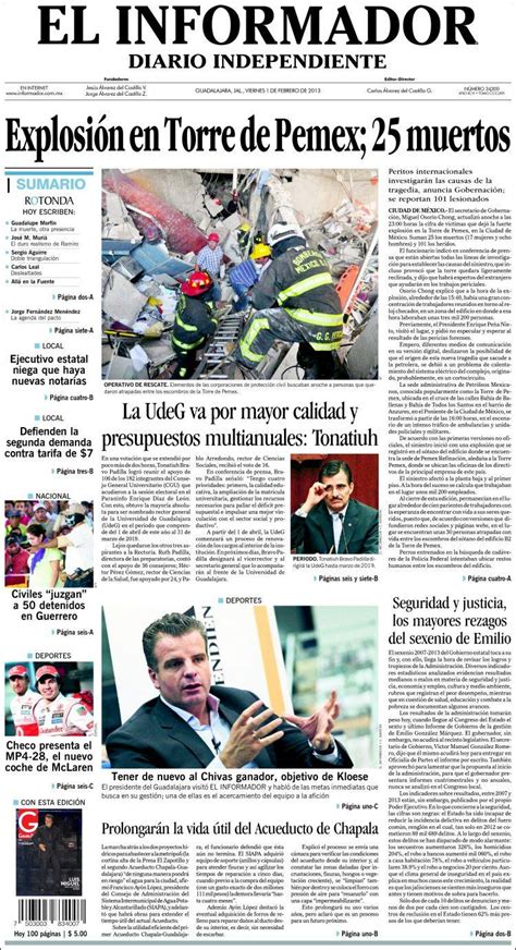 Periódico El Informador  México . Periódicos de México ...