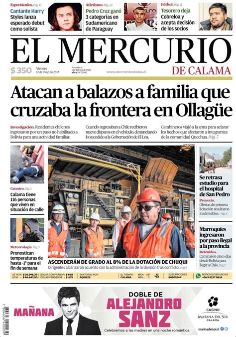 Periódico El Mercurio   Calama  Chile . Periódicos de ...