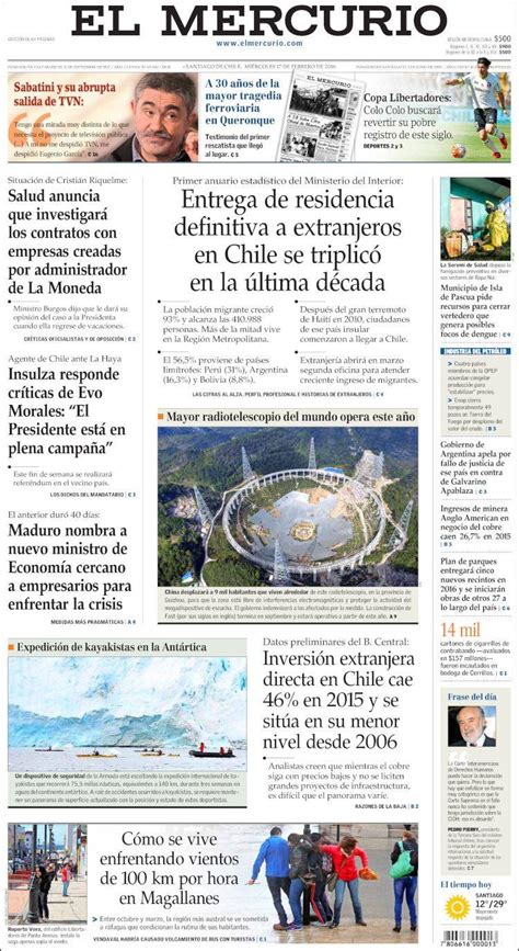Periódico El Mercurio  Chile . Periódicos de Chile ...