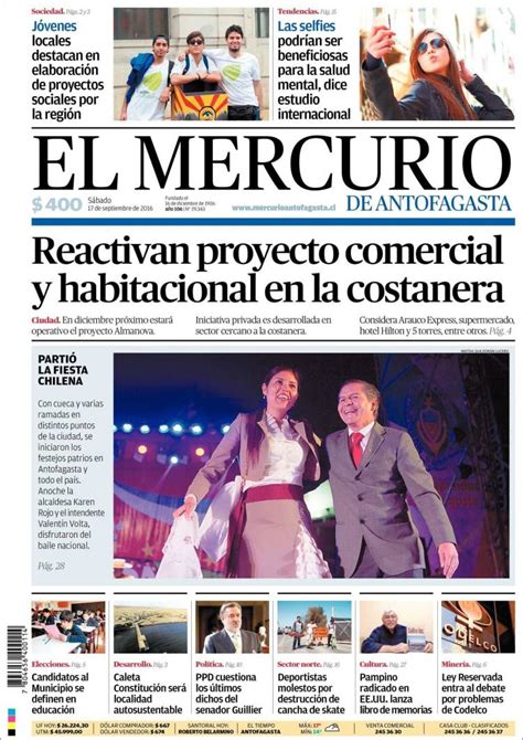 Periódico El Mercurio de Antofagasta  Chile . Periódicos ...
