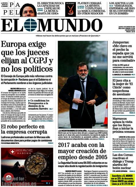 Periodico El Mundo 4/1/2018