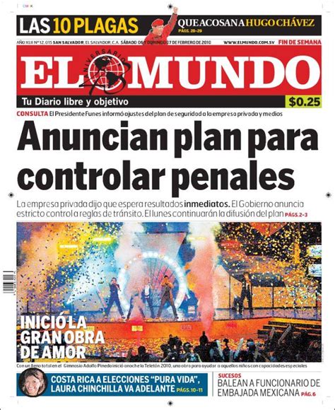 Periódico El Mundo El Salvador . Periódicos de El ...