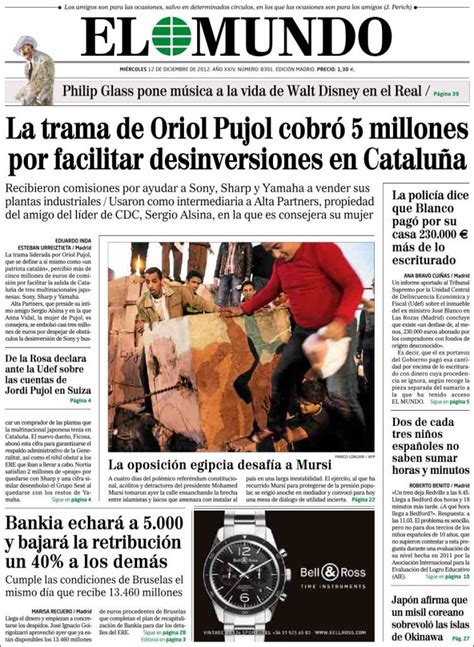 Periódico El Mundo  España . Periódicos de España. Edición ...