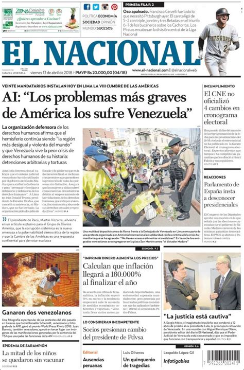 Periódico El Nacional  Venezuela . Periódicos de Venezuela ...