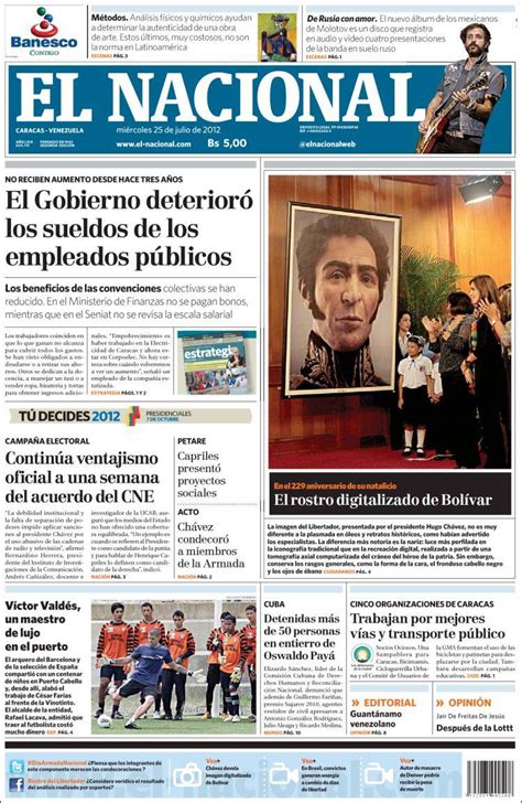 Periódico El Nacional Venezuela . Periódicos de Venezuela ...