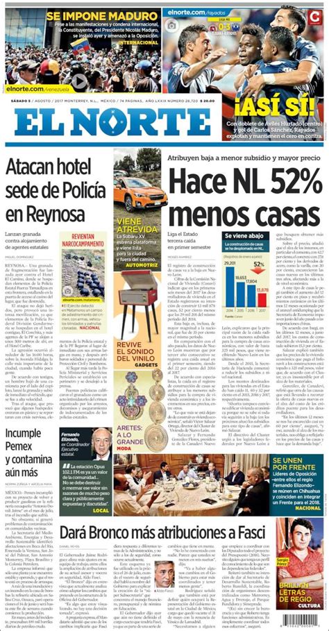 Periódico El Norte México . Periódicos de México. Edición ...