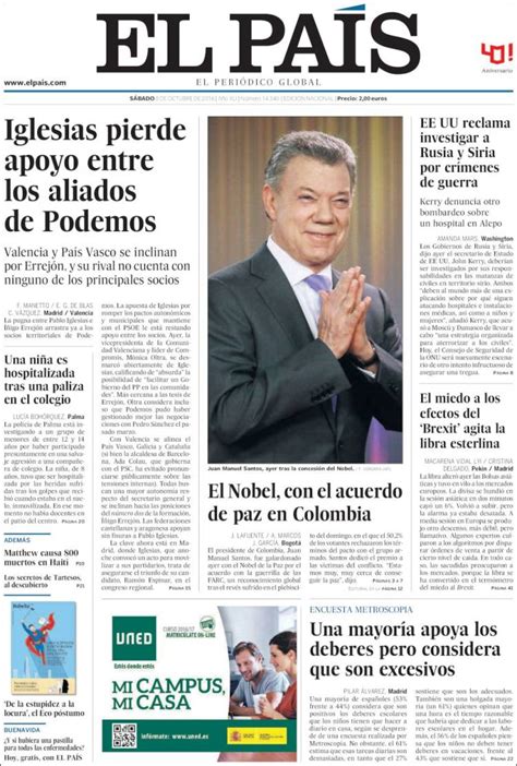 Periódico El País  España . Periódicos de España. Edición ...