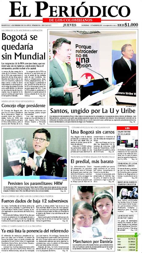 Periódico El Periódico  Colombia . Periódicos de Colombia ...