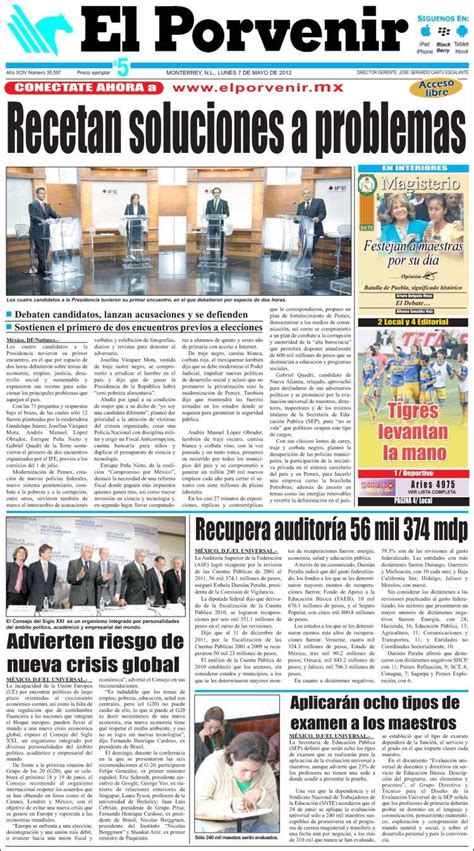 Periódico El Porvenir de Monterrey  México . Periódicos de ...