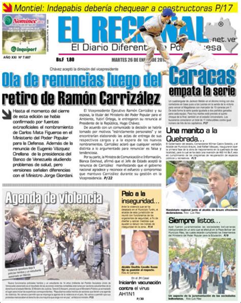 Periódico El Regional  Venezuela . Periódicos de Venezuela ...