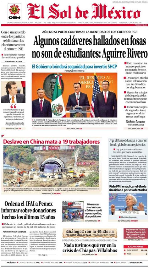 Periódico El Sol de México  México . Periódicos de México ...