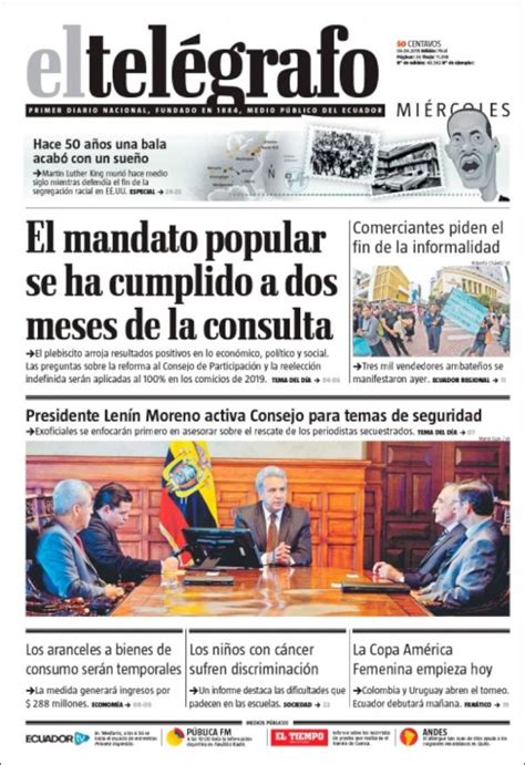 Periódico El Telégrafo  Ecuador . Periódicos de Ecuador ...