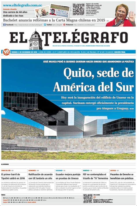 Periódico El Telégrafo  Ecuador . Periódicos de Ecuador ...