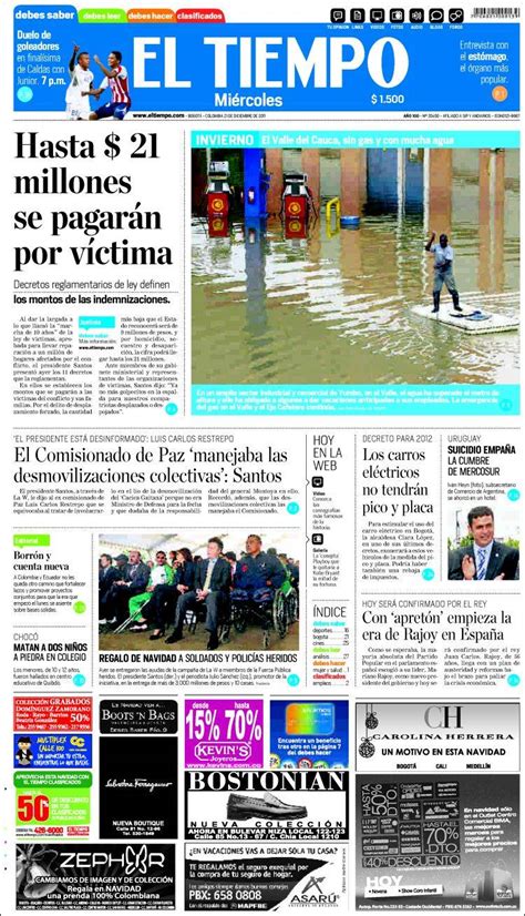 Periódico El Tiempo  Colombia . Periódicos de Colombia ...