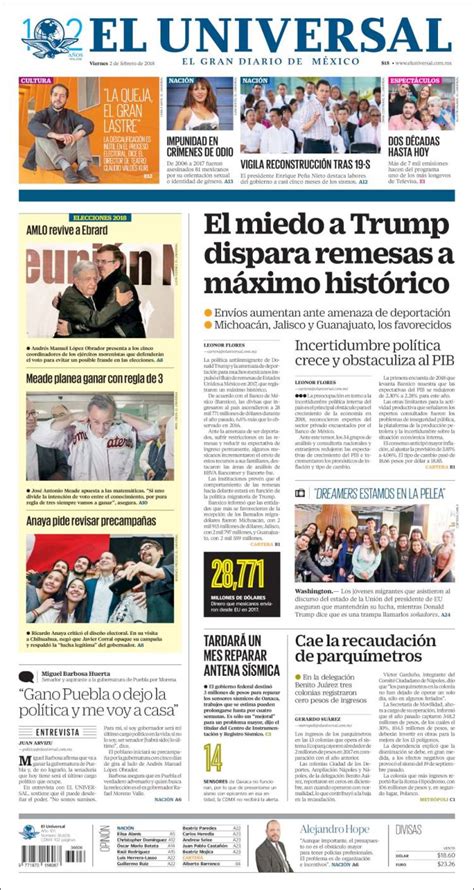 Periódico El Universal  México . Periódicos de México ...