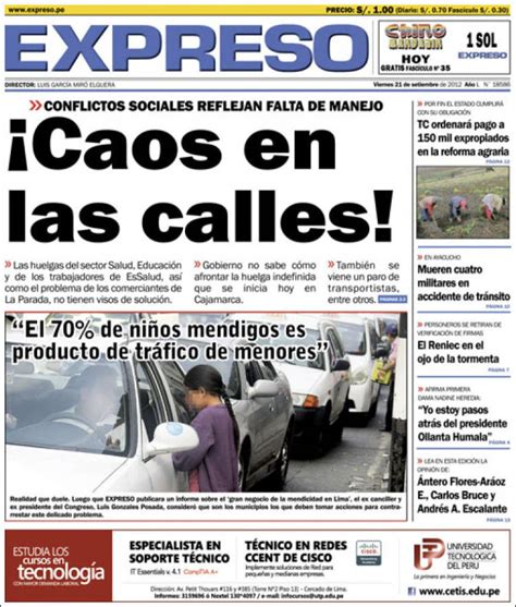 Periódico Expreso  Perú . Periódicos de Perú. Edición de ...