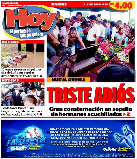 Periódico Hoy  Nicaragua . Periódicos de Nicaragua ...