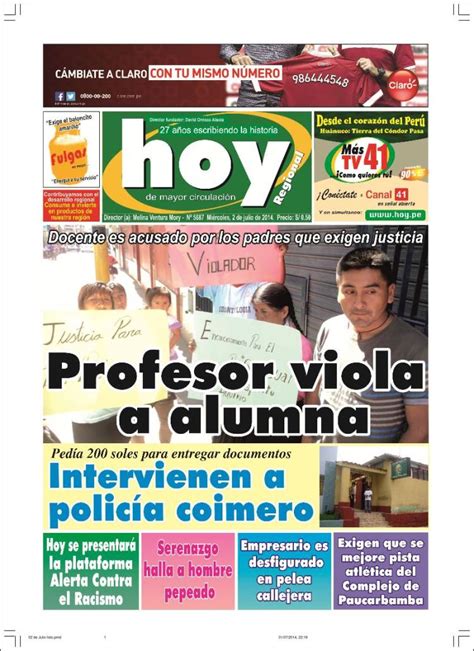 Periódico Hoy Perú  Perú . Periódicos de Perú. Edición de ...