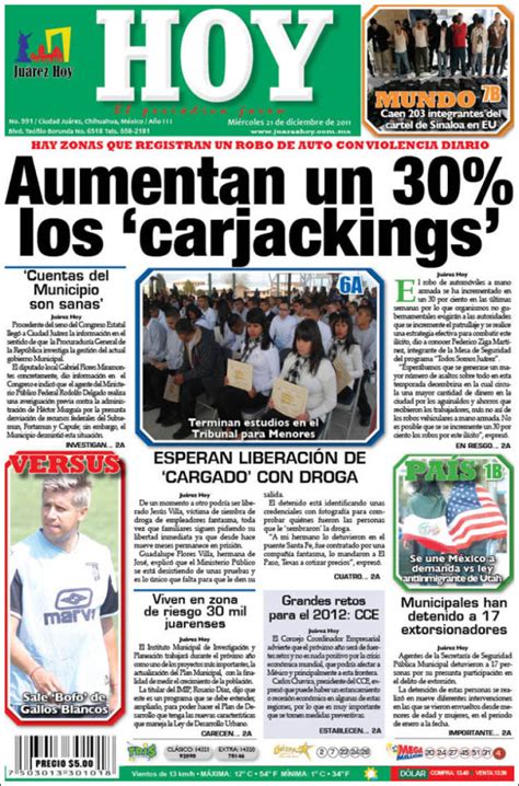 Periódico Juárez Hoy  México . Periódicos de México ...