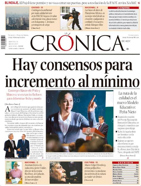 Periódico La Crónica de Hoy  México . Periódicos de México ...