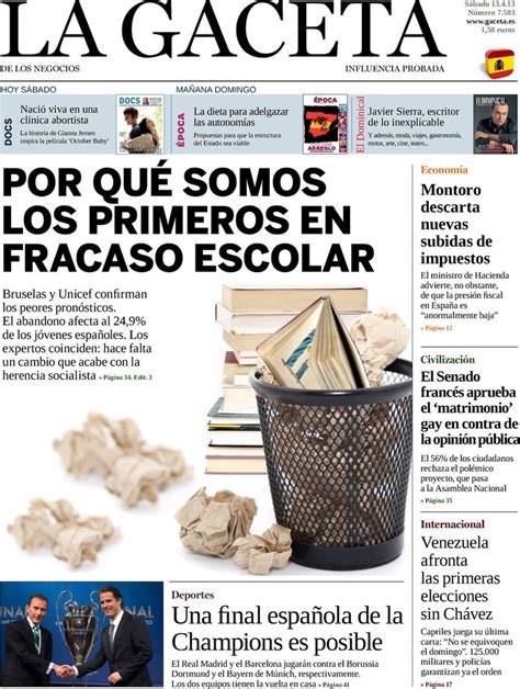 Periodico La Gaceta 13/4/2013