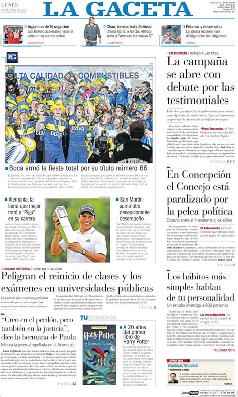 Periódico La Gaceta  Argentina . Periódicos de Argentina ...