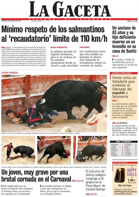Periódico La Gaceta de Salamanca España . Periódicos de ...