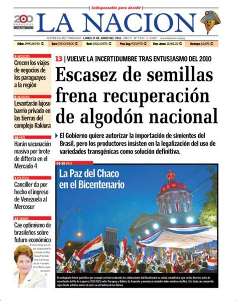 Periódico La Nación  Paraguay . Periódicos de Paraguay ...