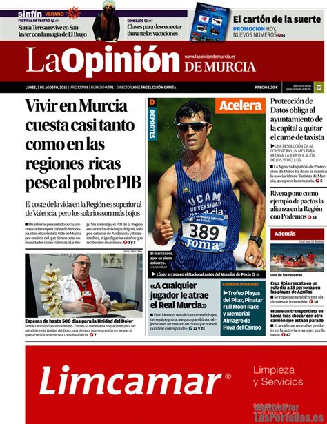 Periodico La Opinión de Murcia   3/8/2015