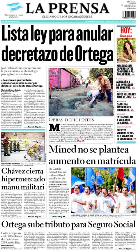 Periódico La Prensa  Nicaragua . Periódicos de Nicaragua ...