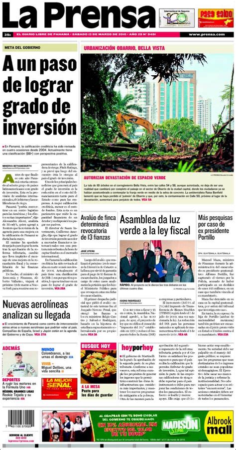 Periódico La Prensa  Panamá . Periódicos de Panamá ...