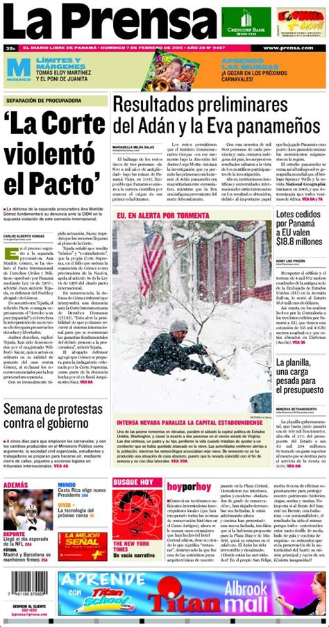 Periódico La Prensa  Panamá . Periódicos de Panamá ...