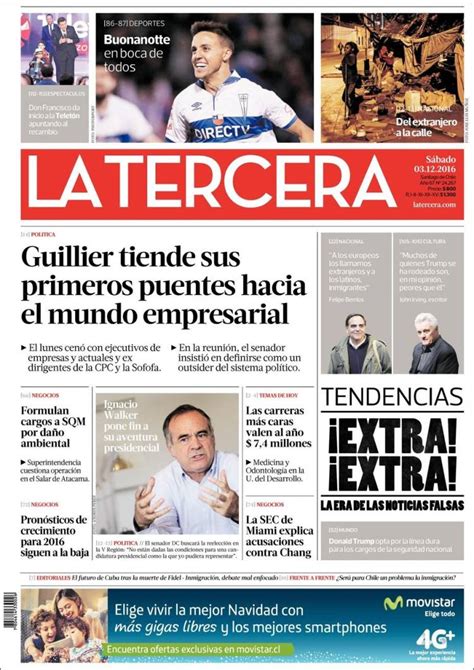 Periódico La Tercera  Chile . Periódicos de Chile. Toda la ...