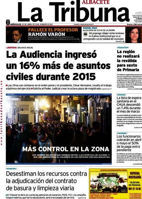 Periodico La Tribuna de Albacete   20/4/2016