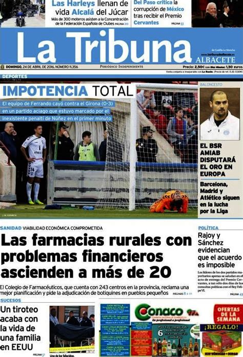 Periodico La Tribuna de Albacete   24/4/2016