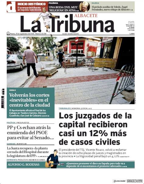 Periódico La Tribuna de Albacete  España . Periódicos de ...