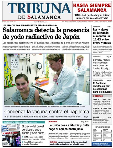 Periódico La Tribuna de Salamanca  España . Periódicos de ...