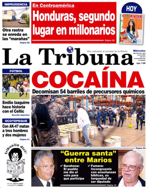 Periódico La Tribuna Honduras . Periódicos de Honduras ...