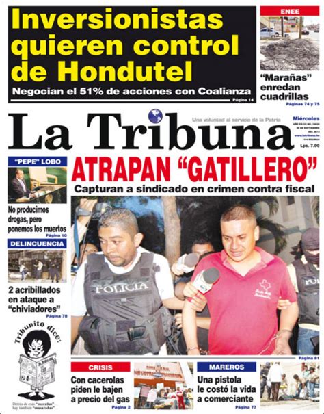 Periódico La Tribuna Honduras . Periódicos de Honduras ...