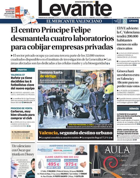 Periodico Levante   21/4/2014